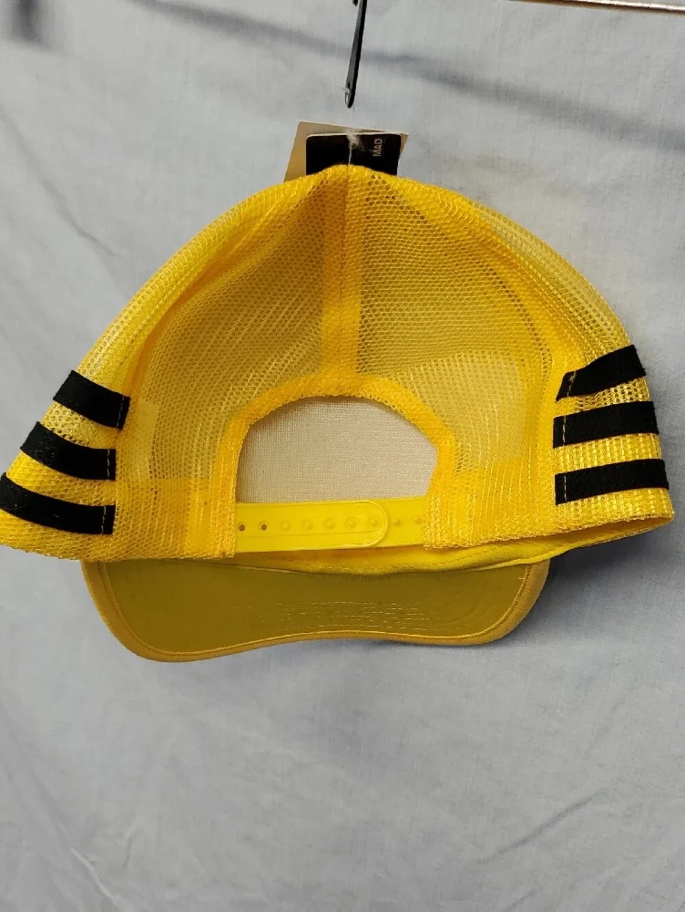 Kids Black & Yellow Trucker Hat with Stripe Detail - 20